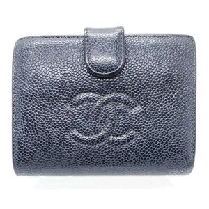 CHANEL Black Caviar Leather Wallet